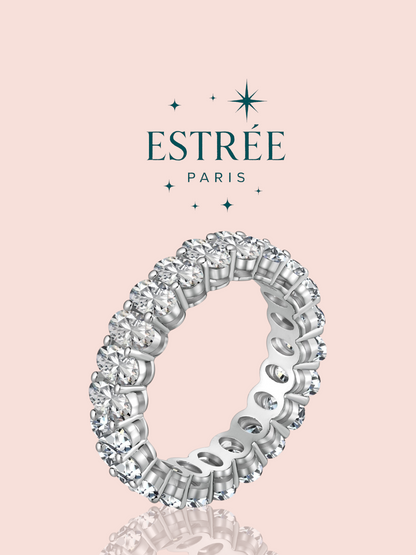 bague luna grace argentée en zirconium et argent 925 Estrée Paris