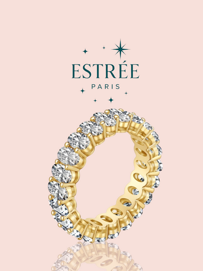 bague luna grace dorée en zirconium et argent 925 Estrée Paris