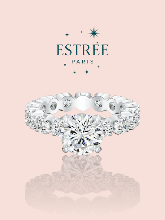 Bague Solitaire accompagné argent 925 | Estrée Paris