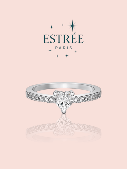 Bague white little heart en zirconium et argent 925 Estrée Paris