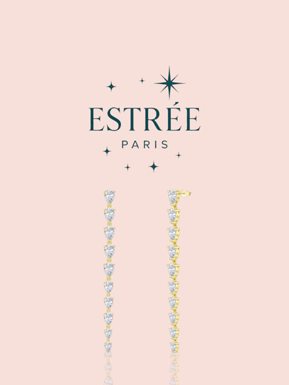 Boucles d'oreilles Niki dorée longues Estrée Paris