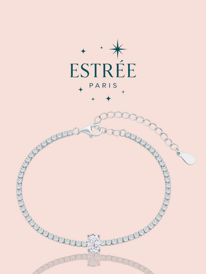 Bracelet luna glow argenté en zirconium blanc et argent 925 Estrée Paris