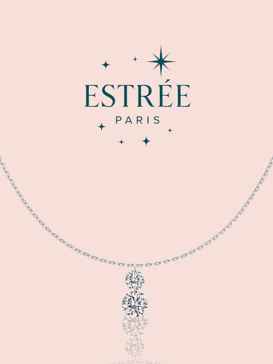 Collier Diamond Rain A argenté en argent 925 et zirconium Estrée Paris 