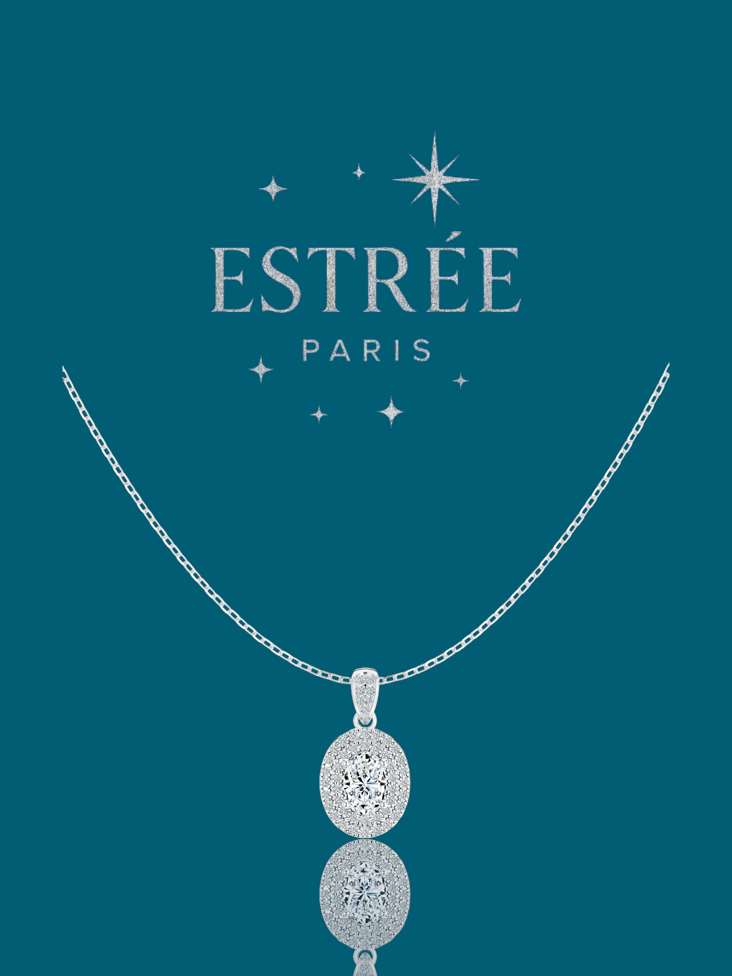 collier stellar halo en moissanite argent 925 Estrée Paris