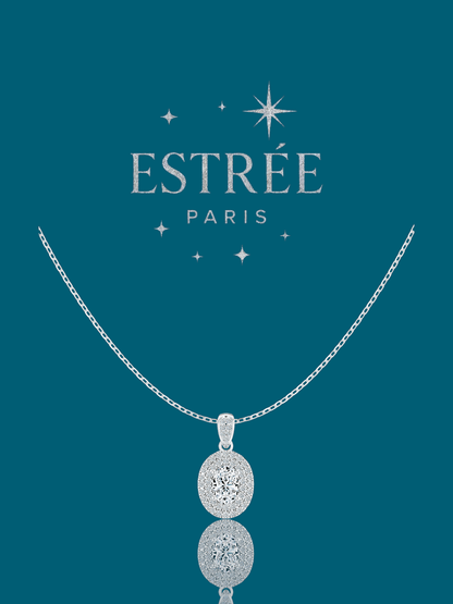 collier stellar halo en moissanite argent 925 Estrée Paris
