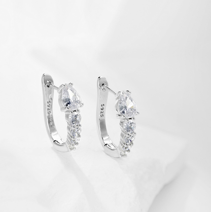 Boucles d’oreilles Créoles poire - Argentée
