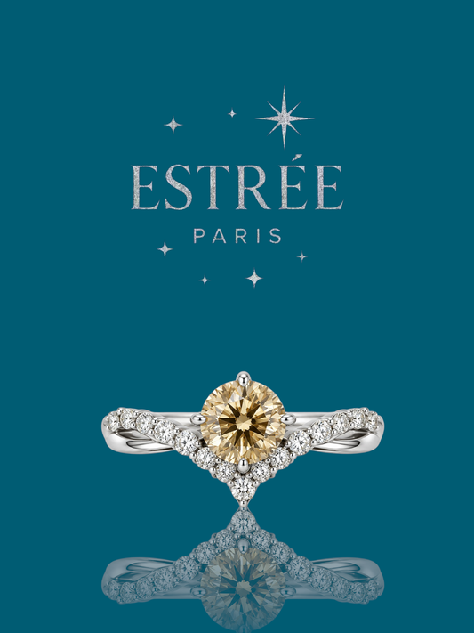 [Automn Glow 🍂] Bague Golden Shark 🥂✨- Moissanite Argent 925