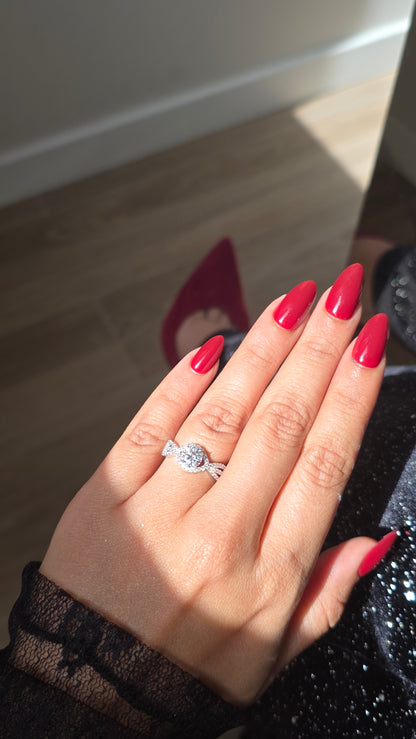 Bague Twisted Halo - Moissanite Argent 925 💎