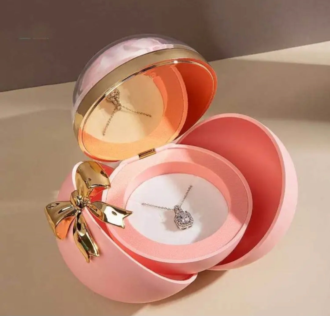 Coffret bijoux rose éternelle - rond