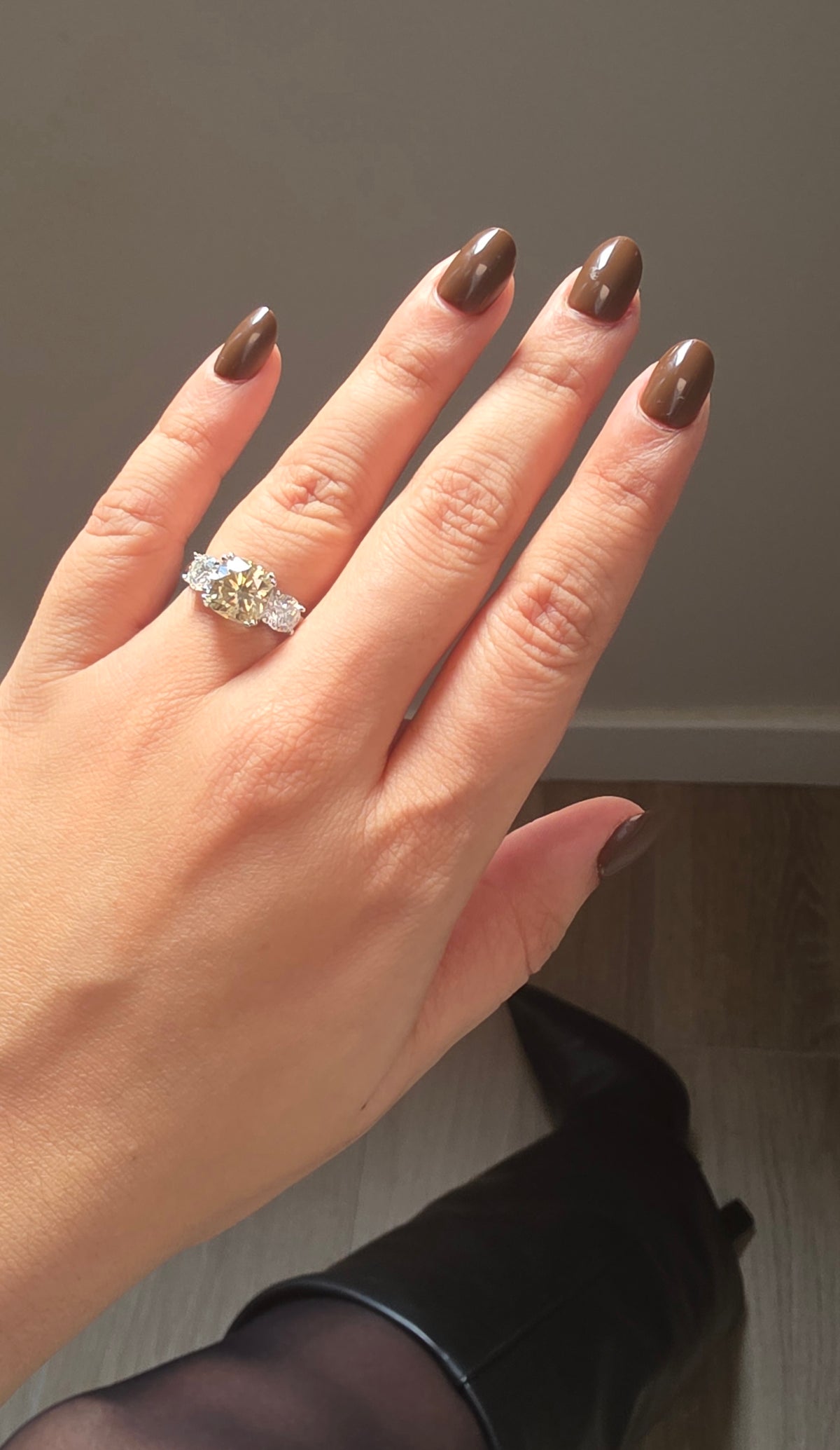 [Automn Glow 🍂] Bague Golden Trilogie🥂✨- Moissanite Argent 925