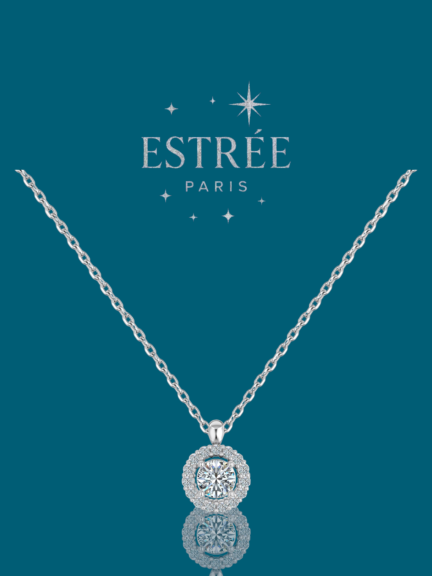 Collier Diamond Halo en Argent 925 💎