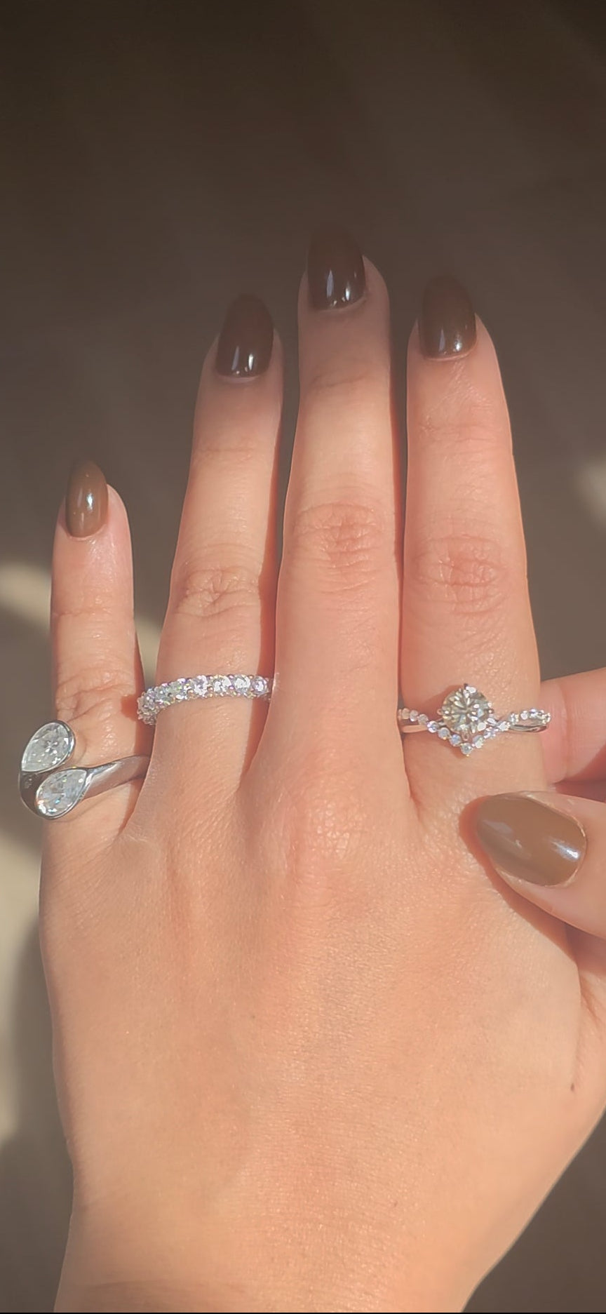 [Automn Glow 🍂] Bague Golden Shark 🥂✨- Moissanite Argent 925